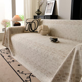 Sofa Cover Throw with Subtle Textured Stripes Lightweight Smooth Couch Slipcover