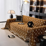 Chenille Jacquard Sofa Throw Cover Blanket, Luxury Thick Woven Couch Cover for Sofa