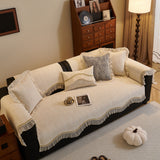 French Vintage Style Couch Cover with Skirt,  Non-Slip Sectional Furniture Covers