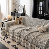 Textured Woven Furniture Protector for Couch, Rustic Farmhouse Sofa Throw Blanket