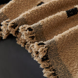 Sofa Throw Blanket with Woven Geometric Pattern & Tassels, Soft & Thick Couch Cover
