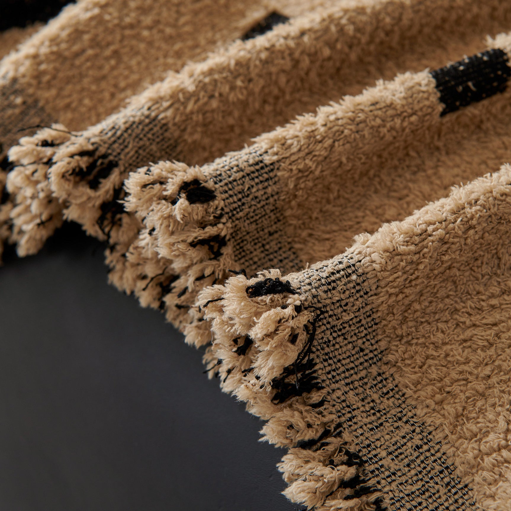 Sofa Throw Blanket with Woven Geometric Pattern & Tassels, Soft & Thick Couch Cover