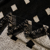 Sofa Throw Blanket with Woven Geometric Pattern & Tassels, Soft & Thick Couch Cover