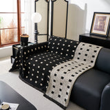 Sofa Throw Blanket with Woven Geometric Pattern & Tassels, Soft & Thick Couch Cover