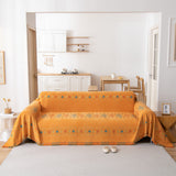 Bohemian Geometric Sofa Throw Cover, Cozy & Protective Ethnic-Inspired Couch Cover
