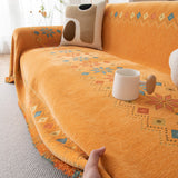 Bohemian Geometric Sofa Throw Cover, Cozy & Protective Ethnic-Inspired Couch Cover