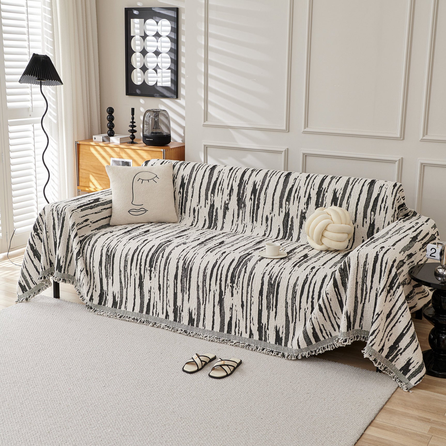 Reversible Sofa Throw Blanket, Couch Cover Sofa Slipcover for Most Shape Sofas