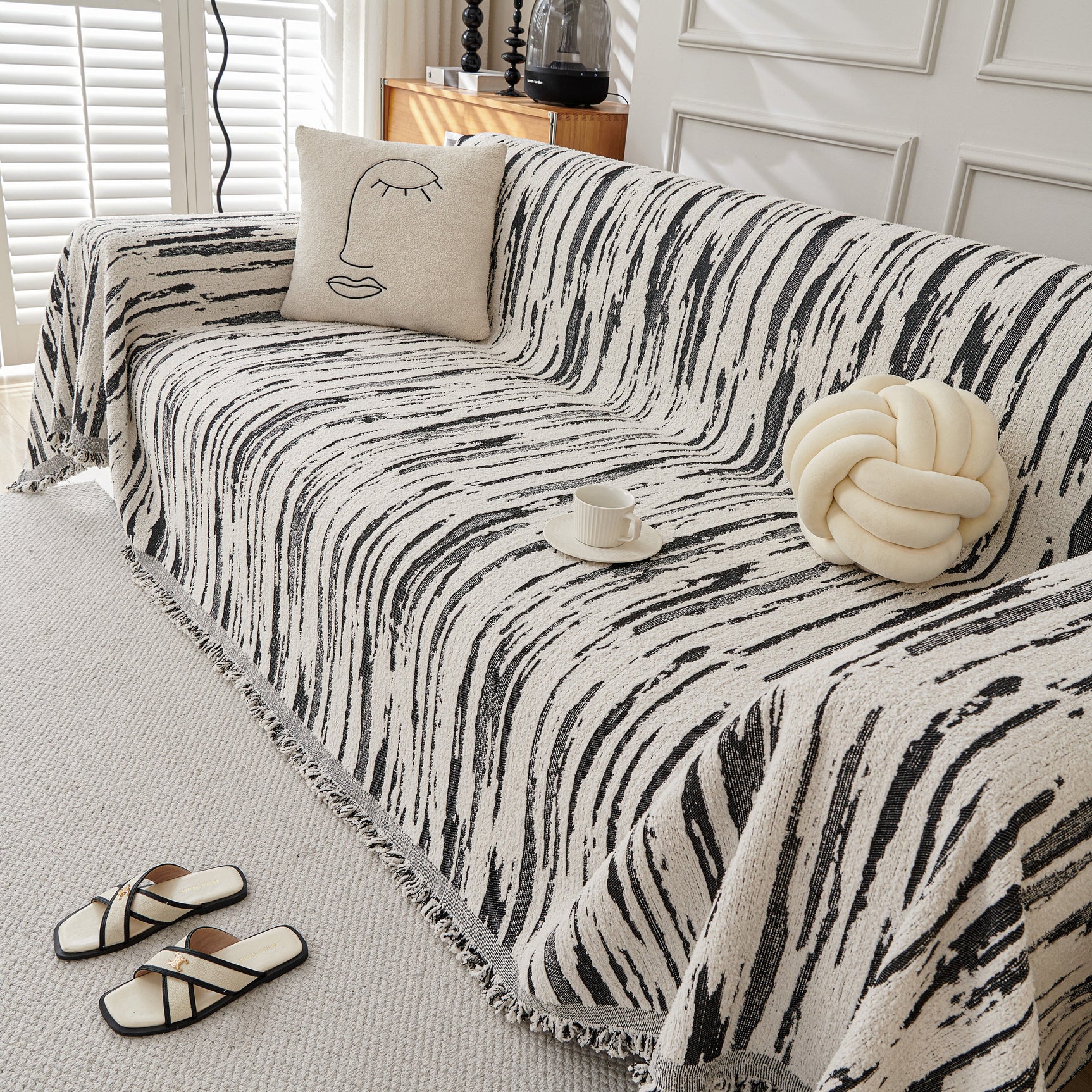 Reversible Sofa Throw Blanket, Couch Cover Sofa Slipcover for Most Shape Sofas