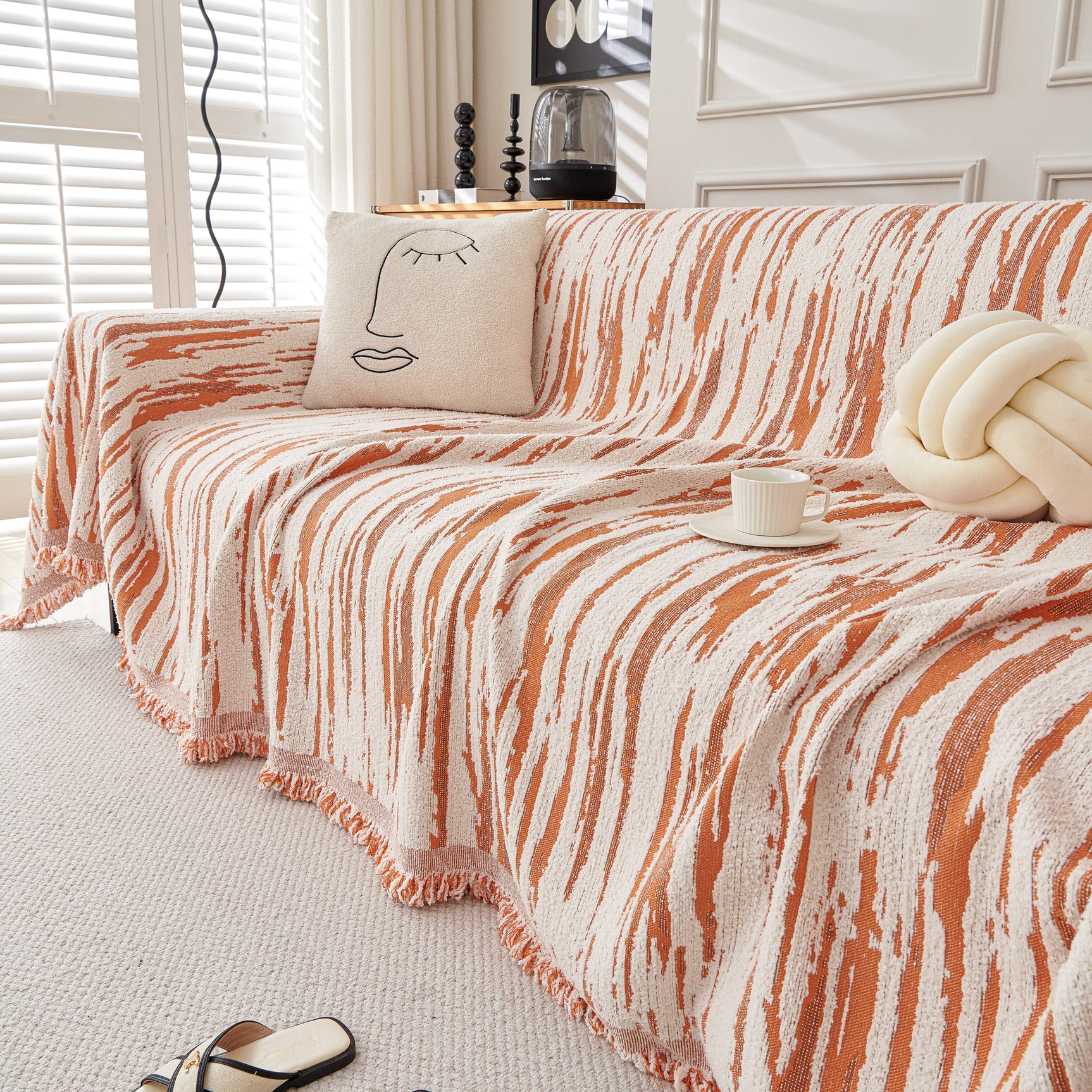 Reversible Sofa Throw Blanket, Couch Cover Sofa Slipcover for Most Shape Sofas