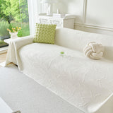 Embossed Leaf Pattern Sofa Cover Blanket for Couch, Soft Cooling Textured Couch Cover