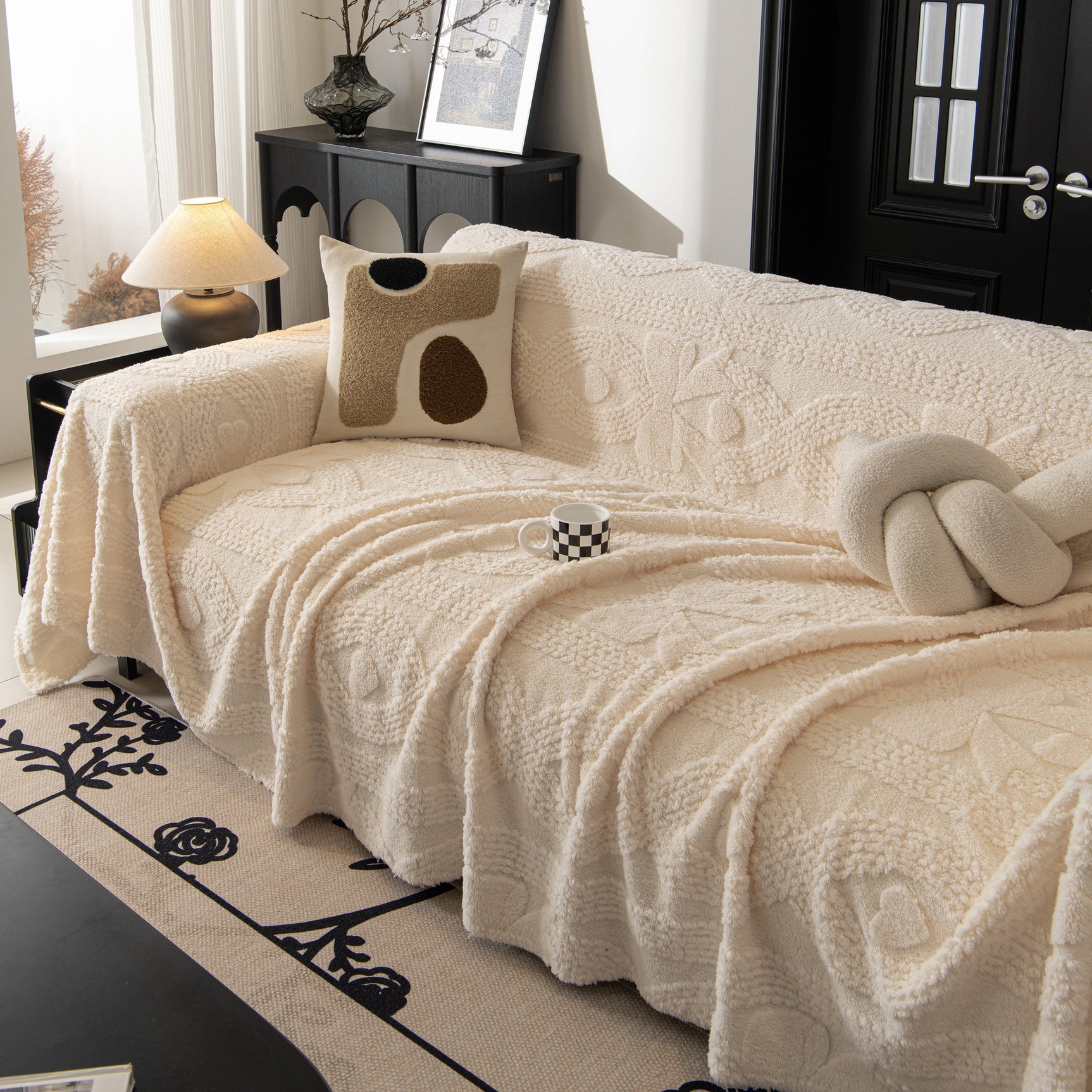 Soft Plush Fleece Throw Blanket for Couch Solid Cute Warm Couch Cover Blanket for Winter