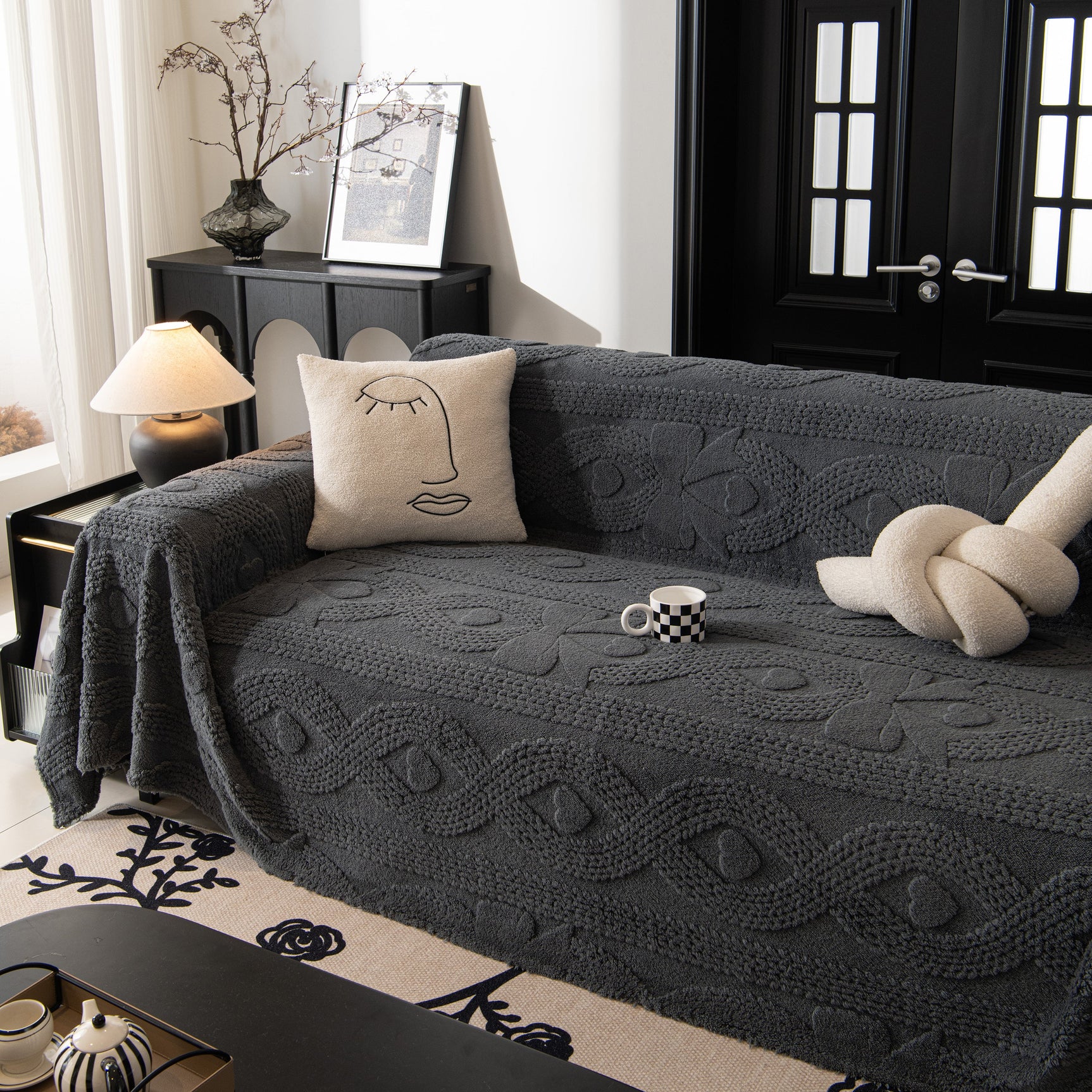 Soft Plush Fleece Throw Blanket for Couch Solid Cute Warm Couch Cover Blanket for Winter