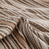 Luxury Cozy Chenille Sofa Cover Throw, Elegant Striped Soft Textured Couch Blanket