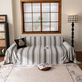Luxury Cozy Chenille Sofa Cover Throw, Elegant Striped Soft Textured Couch Blanket