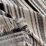 Luxury Cozy Chenille Sofa Cover Throw, Elegant Striped Soft Textured Couch Blanket