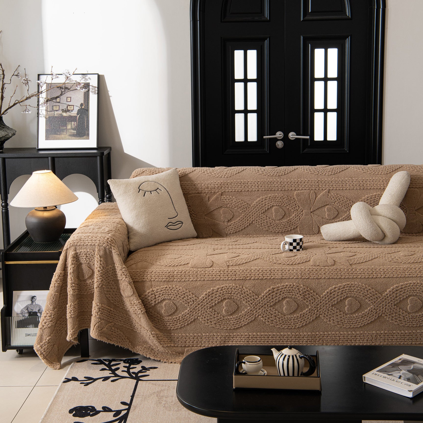 Soft Plush Fleece Throw Blanket for Couch Solid Cute Warm Couch Cover Blanket for Winter