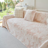 Plush Faux Fur Warm Sofa Cover with Waves Jacquard Textured Throw Blankets for Couch