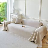 Cooling Ice Silk Soft Sofa Cover Blanket, Woven Geometric Textured Modern Couch Cover