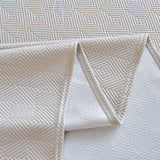 Cooling Ice Silk Soft Sofa Cover Blanket, Woven Geometric Textured Modern Couch Cover