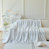 Plush Faux Fur Warm Sofa Cover with Waves Jacquard Textured Throw Blankets for Couch