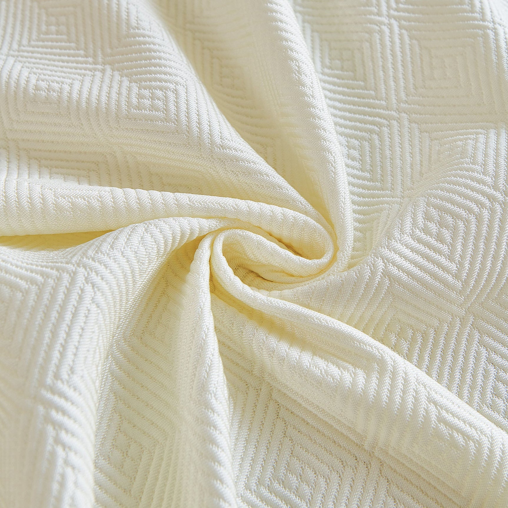 Cooling Ice Silk Soft Sofa Cover Blanket, Woven Geometric Textured Modern Couch Cover