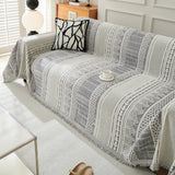 Chenille Sofa Cover Throw Blanket, Boho Geometric Scratch Proof Couch Protector