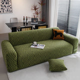 Modern Geometric Jacquard Sofa Slipcover, High Stretch 1-Piece Textured Couch Cover