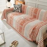 Chenille Sofa Cover Throw Blanket, Boho Geometric Scratch Proof Couch Protector