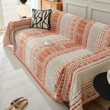 Chenille Sofa Cover Throw Blanket, Boho Geometric Scratch Proof Couch Protector