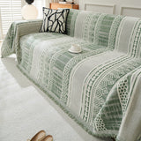 Chenille Sofa Cover Throw Blanket, Boho Geometric Scratch Proof Couch Protector