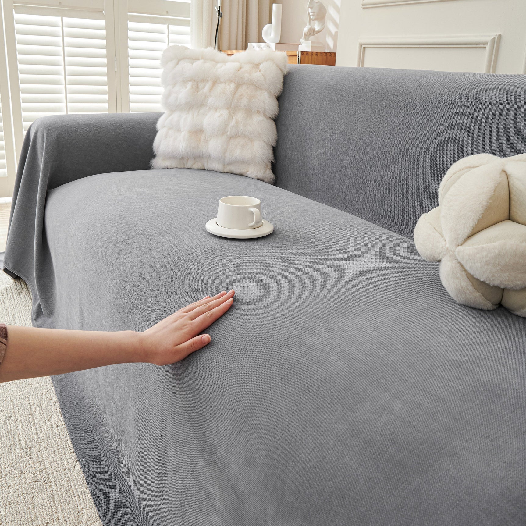 Waterproof Scratch Proof Sofa Protector Throw Blanket, Couch Cover for Pets & Kids