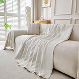 Cooling Ice Silk Knit Couch Cover, Breathable Pet Friendly Soft Throw Cover for Sofas