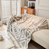 Chenille Geometric Sofa Throw Blanket, Boho Washable Furniture Throw Covers for Sofa