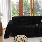 Textural Striped Chenille Sofa Covers, Boho Washable Decor Sofa Blankets Covers