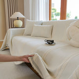Textural Striped Chenille Sofa Covers, Boho Washable Decor Sofa Blankets Covers