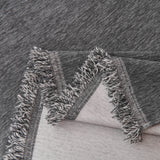 Solid Color Chenille Sofa Throw Blanket, Cozy & Easy Care Fringed Furniture Protector