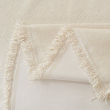 Solid Color Chenille Sofa Throw Blanket, Cozy & Easy Care Fringed Furniture Protector