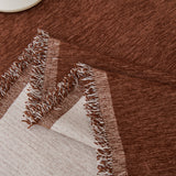 Solid Color Chenille Sofa Throw Blanket, Modern Decor Soft Couch Cover with Fringes