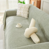 Solid Color Chenille Sofa Throw Blanket, Modern Decor Soft Couch Cover with Fringes