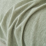 Solid Color Chenille Sofa Throw Blanket, Modern Decor Soft Couch Cover with Fringes