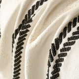Boho Couch Throw Blanket with Textured Stripes, Sofa Cover for Living Room Decor