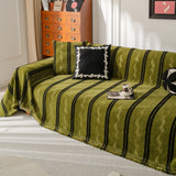 Boho Couch Throw Blanket with Textured Stripes, Sofa Cover for Living Room Decor