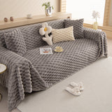 Thick Plush Faux Fur Couch Cover Blanket Warm Fuzzy Blanket Couch Protector for Winter