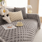 Thick Plush Faux Fur Couch Cover Blanket Warm Fuzzy Blanket Couch Protector for Winter