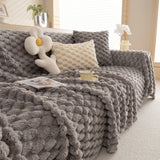 Thick Plush Faux Fur Couch Cover Blanket Warm Fuzzy Blanket Couch Protector for Winter