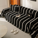 Boho Couch Throw Blanket with Textured Stripes, Sofa Cover for Living Room Decor