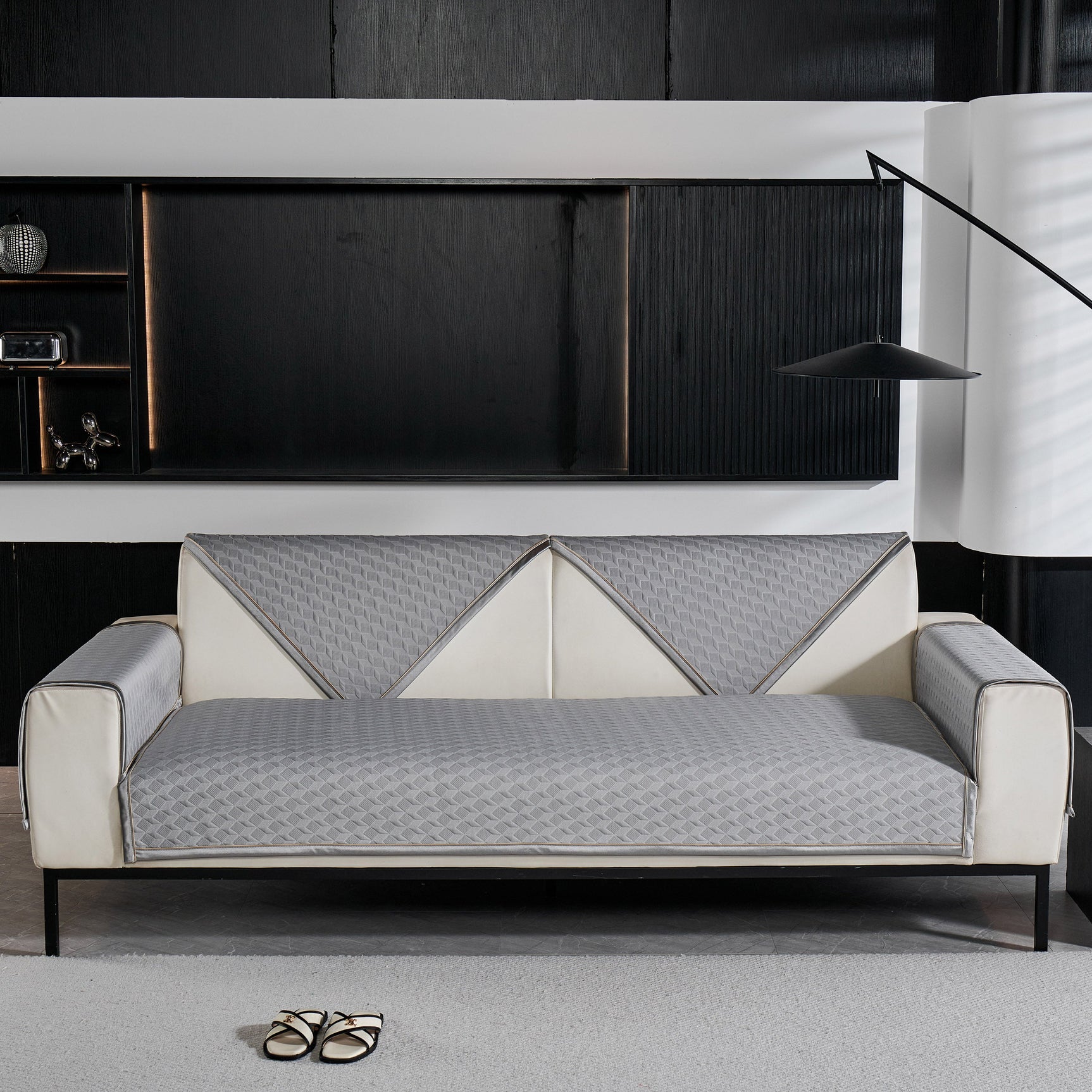 Geometric 3D Sofa Cover, Non-Slip Couch Protector for Seat, Backrest & Armrest