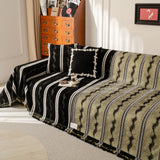Boho Couch Throw Blanket with Textured Stripes, Sofa Cover for Living Room Decor