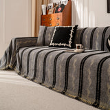 Boho Couch Throw Blanket with Textured Stripes, Sofa Cover for Living Room Decor