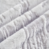 Plush Faux Fur Warm Sofa Cover with Waves Jacquard Textured Throw Blankets for Couch